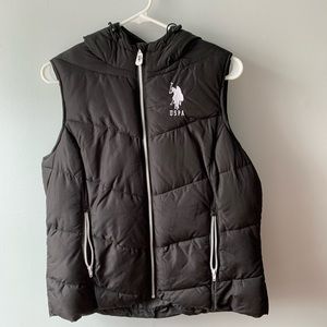 USPA BLACK PUFFER VEST